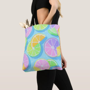 COLORFUL SUMMER AND BEACH THEMED SCENE TOTE BAG
