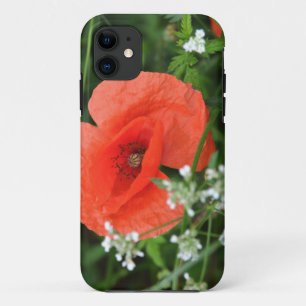 Colorful summer field poppy flower in green vegeta iPhone 11 case