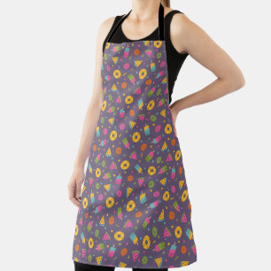 colorful summer ice-cream pattern apron
