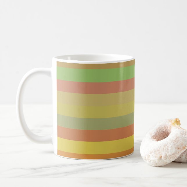 Colorful Summer Stripes Coffee Mug (With Donut)