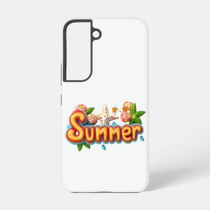 Colorful Summer Text with Beach Elements Samsung Galaxy Case