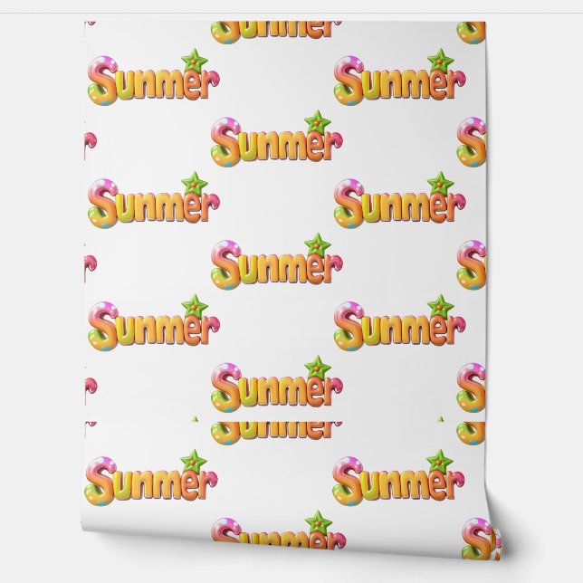 Colorful Summer Text with Star Wallpaper (Unrolling)