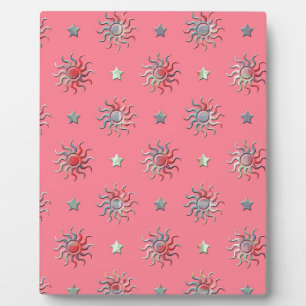 Colorful sun and stars design plaque