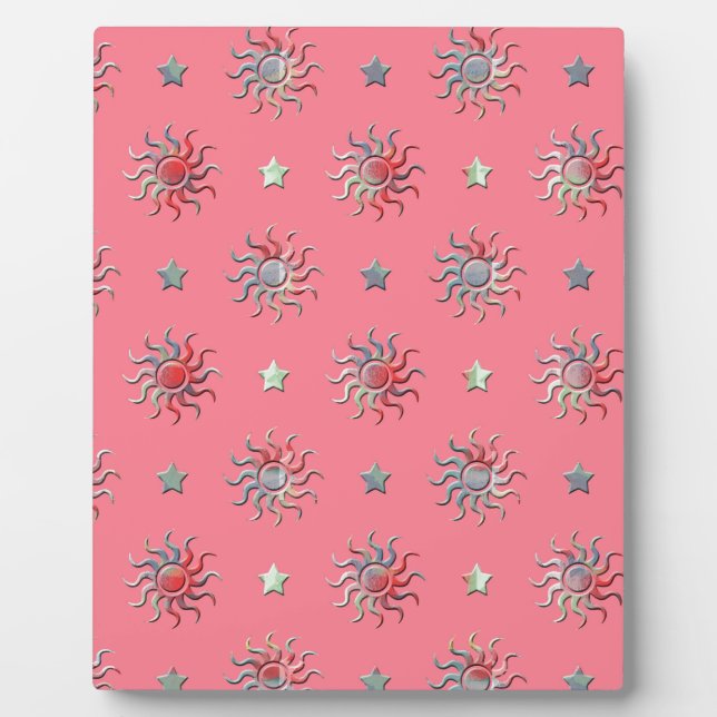 Colorful sun and stars design plaque (Front)