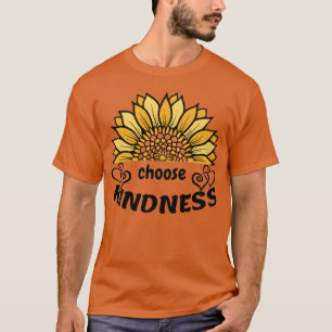 Colorful Sunflower and Choose Kindness Quote vinta T-Shirt
