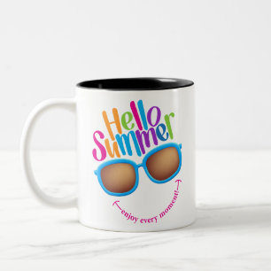 Colorful Sunglasses for Summer Two-Tone Coffee Mug