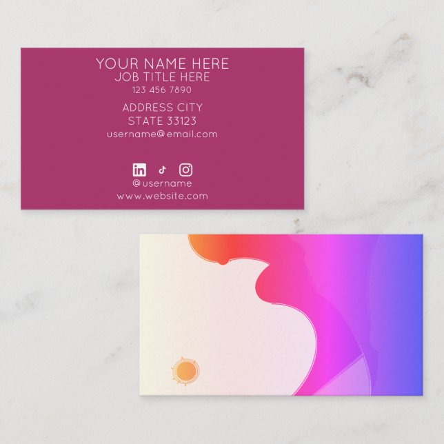Colorful Sunset Business Card (Front/Back)