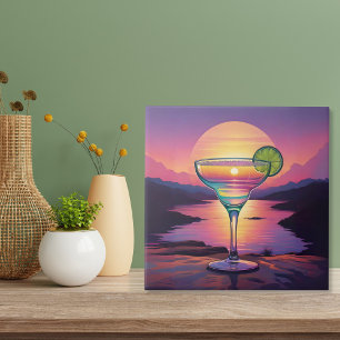 Colorful Sunset Margarita  Tile