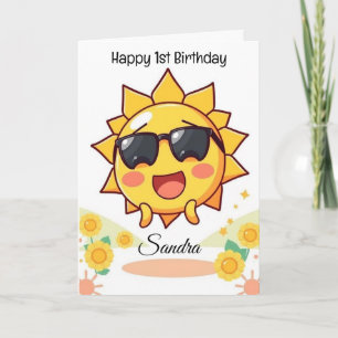Colorful  Sunshine Happy Birthday Card