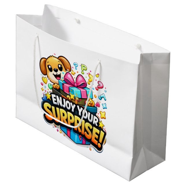 Colorful Surprise Gift Bag – Enjoy Your Surprise (Front Angled)