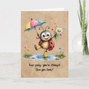 Colorful Sweet Ladybug "Keep Going" Card
