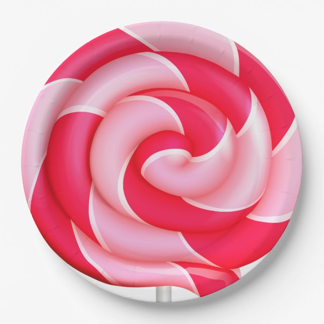 Colorful sweet lollipop Paper Plates (Front)