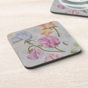 COLORFUL SWEET PEAS COASTERS