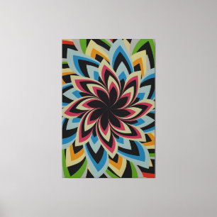 COLORFUL SWIRL FLOWERS CANVAS PRINT