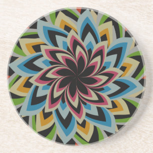 COLORFUL SWIRL FLOWERS COASTER
