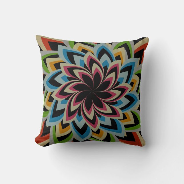 COLORFUL SWIRL FLOWERS CUSHION (Front)