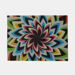 COLORFUL SWIRL FLOWERS   DOORMAT