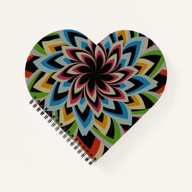 COLORFUL SWIRL FLOWERS  NOTEBOOK (Front)