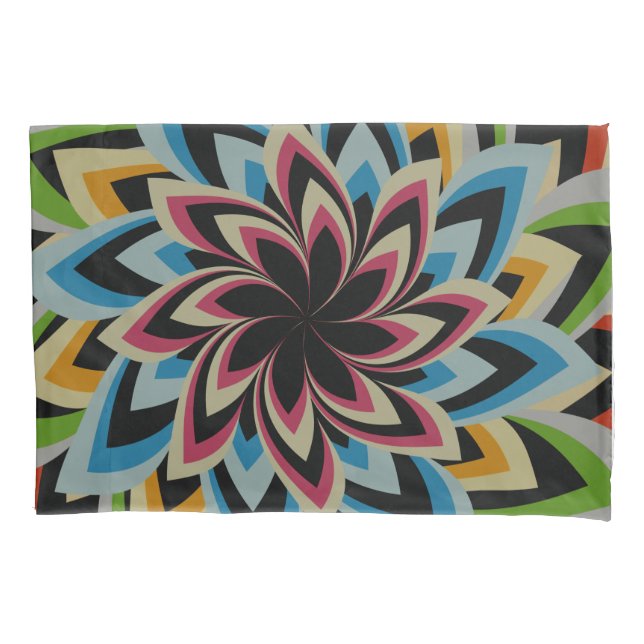COLORFUL SWIRL FLOWERS   PILLOWCASE (Front)