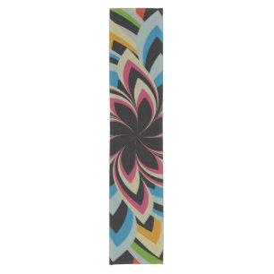 COLORFUL SWIRL FLOWERS SHORT TABLE RUNNER