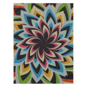 COLORFUL SWIRL FLOWERS   TABLECLOTH