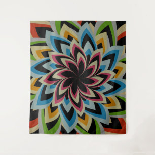 COLORFUL SWIRL FLOWERS TAPESTRY