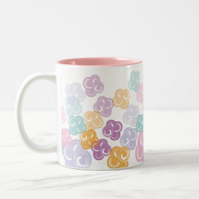 Colorful Swirling Two-Tone Coffee Mug (Left)