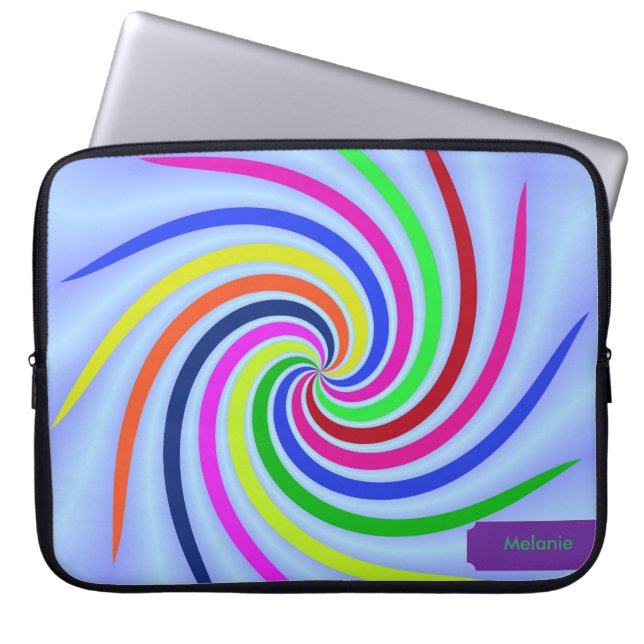 Colorful Swirls Laptop Sleeve (Front)