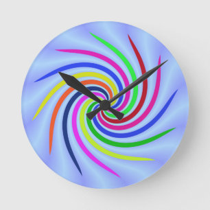 Colorful Swirls Round Clock