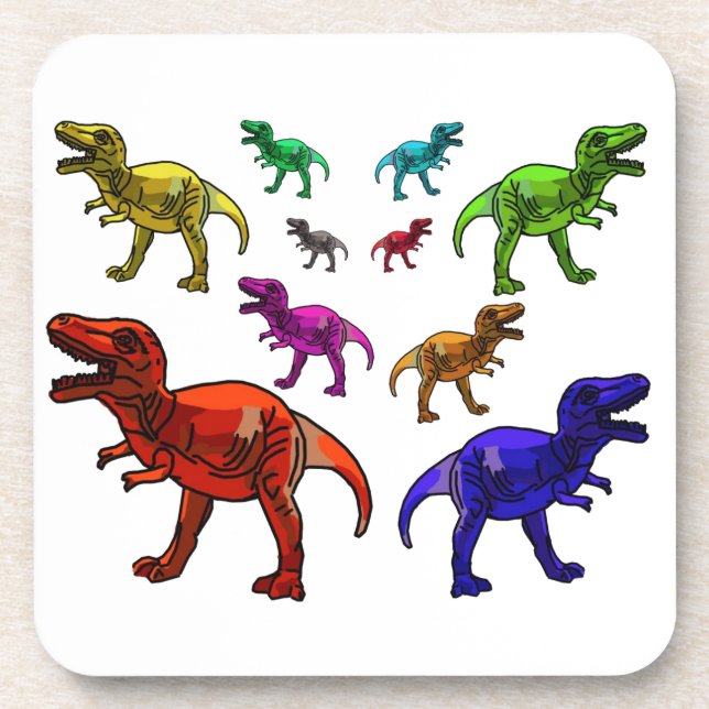 Colorful T-Rex Coaster (Front)