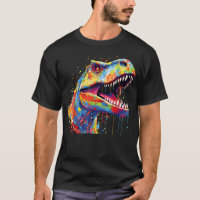 Colorful T Rex Dinosaur Paint Art Paint Splash Dot