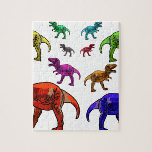 Colorful T-Rex Jigsaw Puzzle