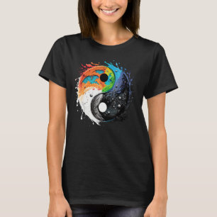 Colorful Taoism Yin Yang Splash on Zen Taijitu Yin T-Shirt