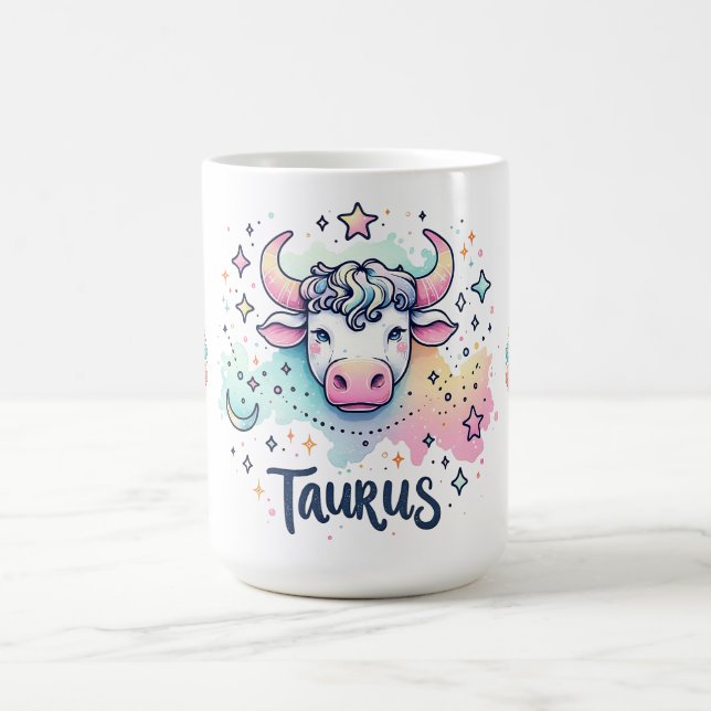 Colorful Taurus Bull Zodac Astrology Coffee Mug (Center)