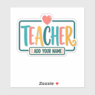 Colorful Teacher Personalized Name Sign