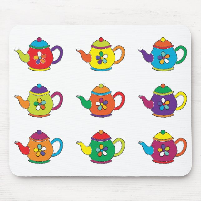COLORFUL TEAPOTS MOUSE MAT (Front)