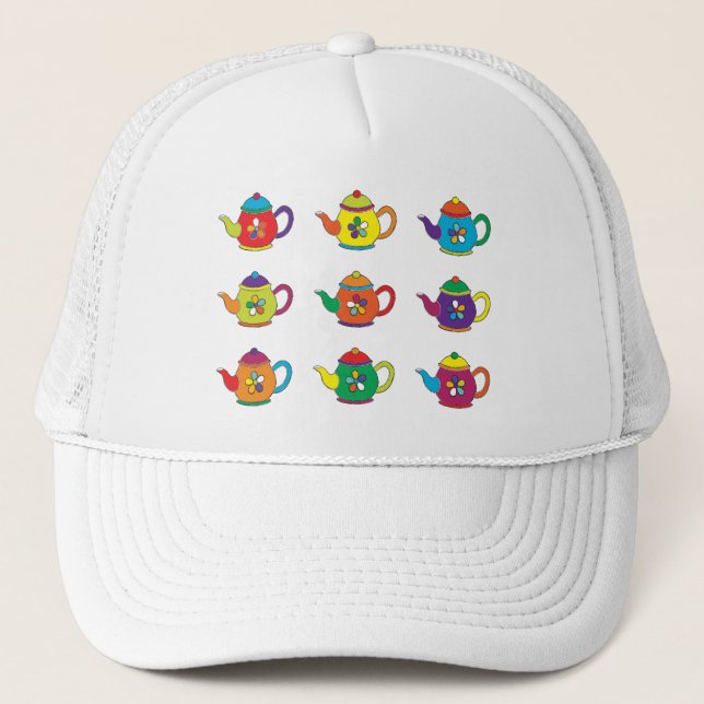 COLORFUL TEAPOTS TRUCKER HAT (Front)