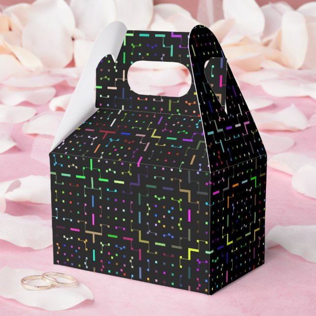 Colorful tech coding electronics pattern  favour box (Wedding)