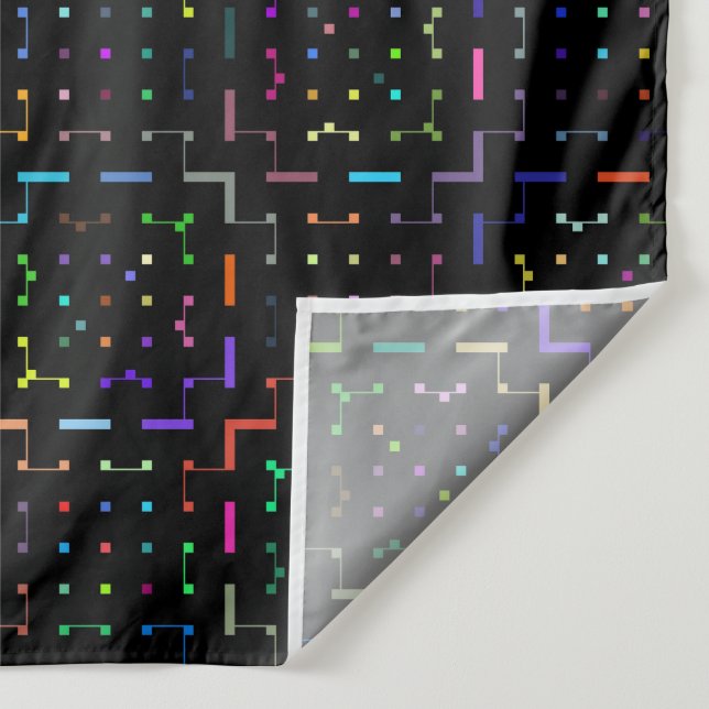 Colorful tech coding electronics pattern  tapestry (Detail)