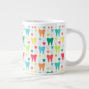 Colorful Teeth Pattern Large Coffee Mug