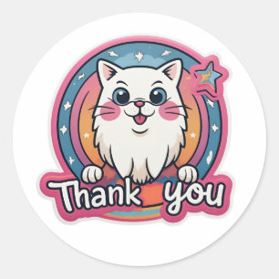 Colorful Thank You Classic Round Sticker