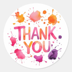 Colorful Thank You Classic Round Sticker