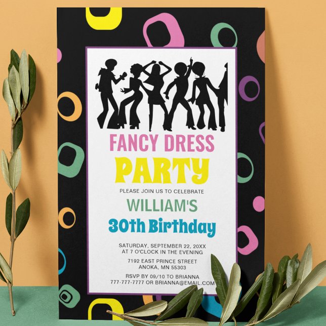 Colorful Themed Fancy dress Birthday Invitation (Creator Uploaded)