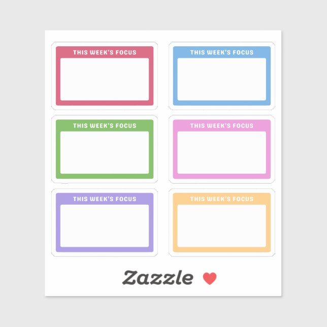 Colorful This Week's Focus Weekly Planner (Sheet)