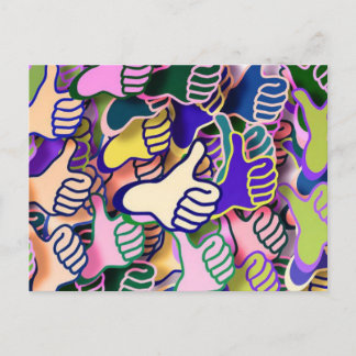 Colorful Thumbs Up Postcard