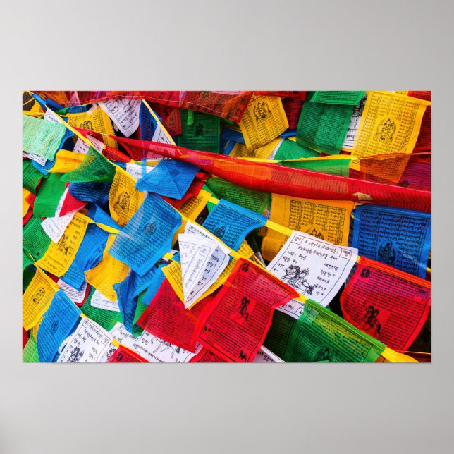 Colorful Tibetan prayer flags - Tibet Poster (Front)