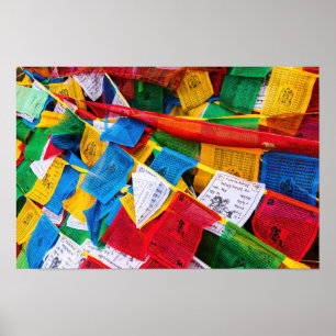 Colorful Tibetan prayer flags - Tibet Poster