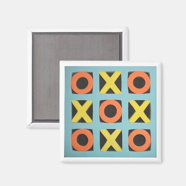 Colorful Tic-Tac-Toe Game Magnet (Front/Back)