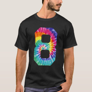 Colorful Tie Dye Number 8 Year Old Girls 8th Birth T-Shirt