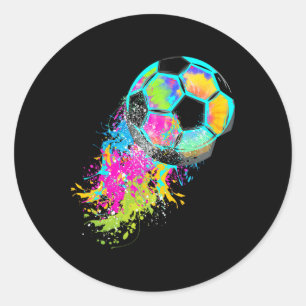 Colorful Tie Dye Soccer Ll Classic Round Sticker